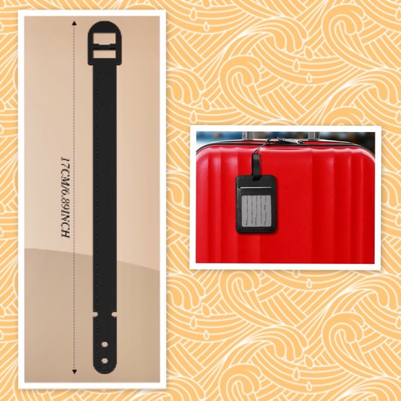 Custom Leather Luggage Tag, “Adventure Awaits” Suitcase ID Tag - Picture 2 of 2